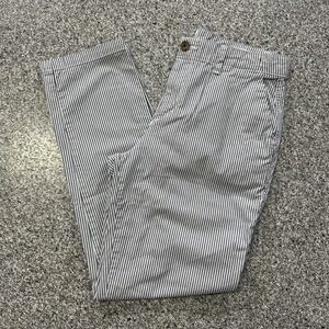 Gap Khakis Pants Womens 4 30x27 Girlfriend Khaki Blue White Striped Ankle Chino